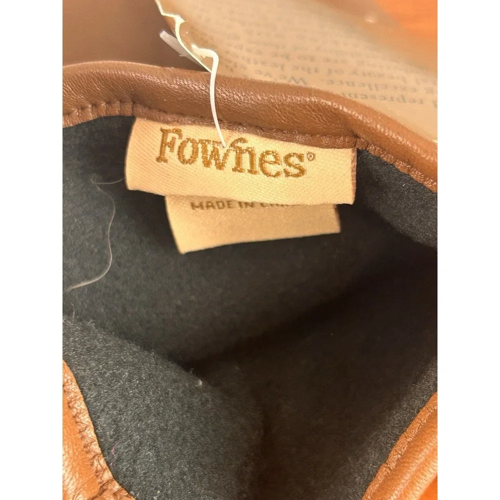 Fownes Women's Brown Leather Gloves 8 1/2